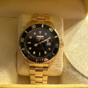 INVICTA PRO DIVER men’s stainless steel gold tone watch brand new